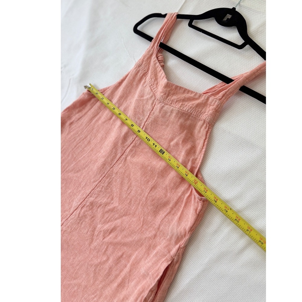 Haute Hippie Style Coral Pink Linen Blend Wide Leg Crop Jumpsuit Sz M Minimalist - Picture 8 of 13